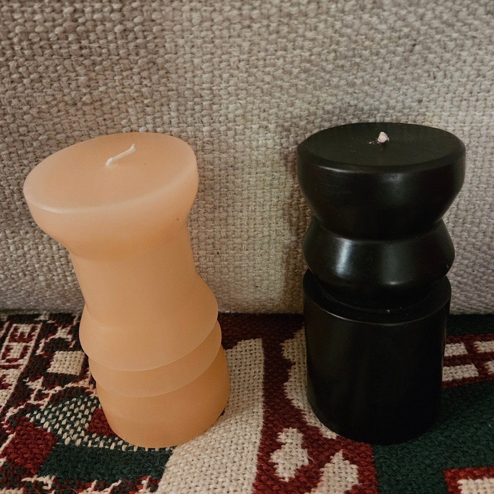 2 Small Totem Sculptural Candles